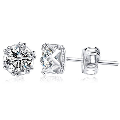Crown Designed Stud Earring with Cubic Zirconia Stones DailySale