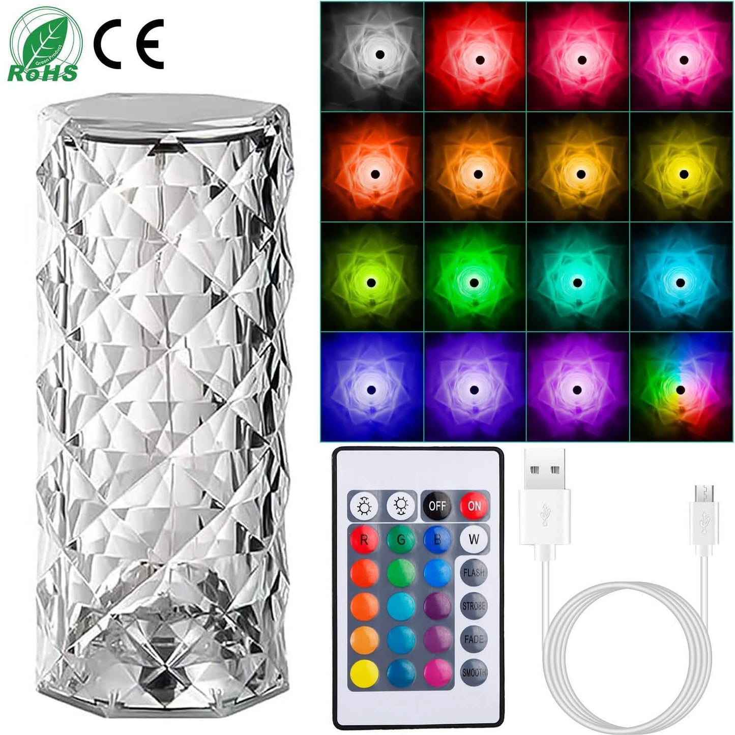 Crystal Diamond Rose Table Lamp DailySale
