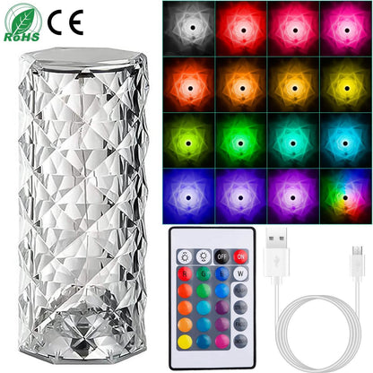 Crystal Diamond Rose Table Lamp DailySale