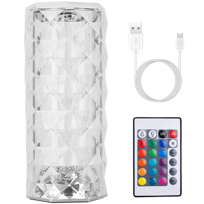 Crystal Diamond Rose Table Lamp DailySale