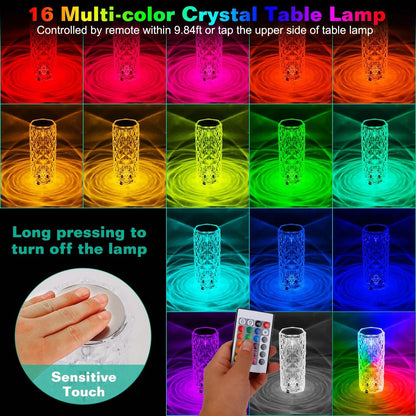 Crystal Diamond Rose Table Lamp DailySale