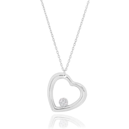 Crystal Heart Necklace and Stud Set DailySale