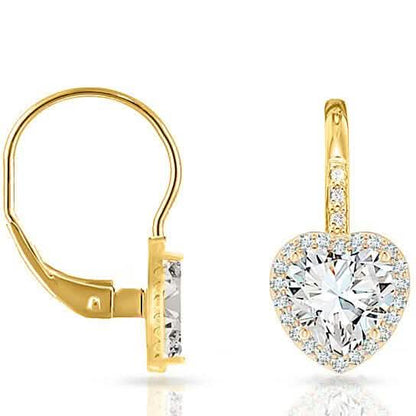 Crystal Lever-back Halo Heart Earrings DailySale