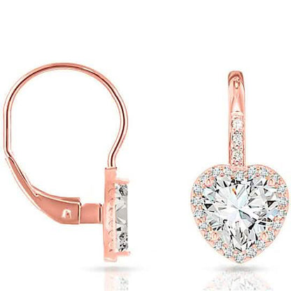 Crystal Lever-back Halo Heart Earrings DailySale