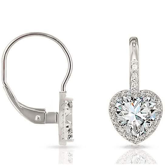 Crystal Lever-back Halo Heart Earrings DailySale