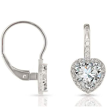 Crystal Lever-back Halo Heart Earrings DailySale