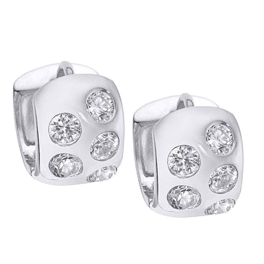 Crystal Mini Bezel Huggie Hoop Earrings DailySale