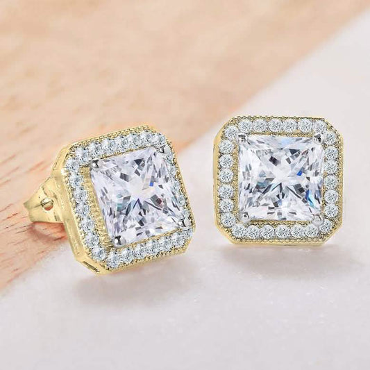 Crystal Princess Halo Stud Earrings DailySale