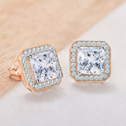 Crystal Princess Halo Stud Earrings DailySale