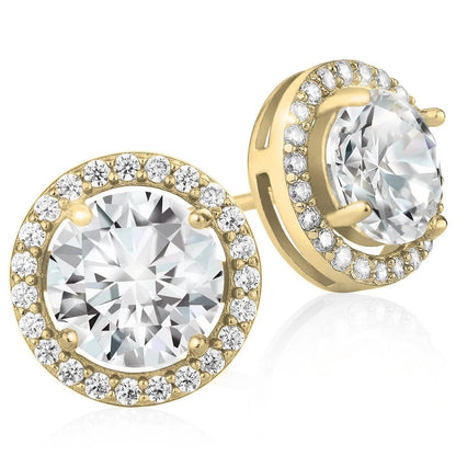 Crystal Round Halo Stud Earrings DailySale