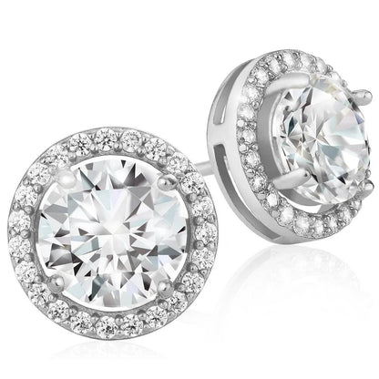 Crystal Round Halo Stud Earrings DailySale