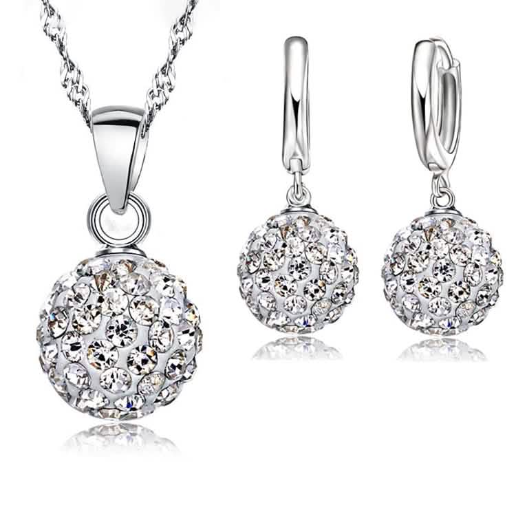 Crystalline Solid Silver Woman Jewelry Disco Ball Set DailySale