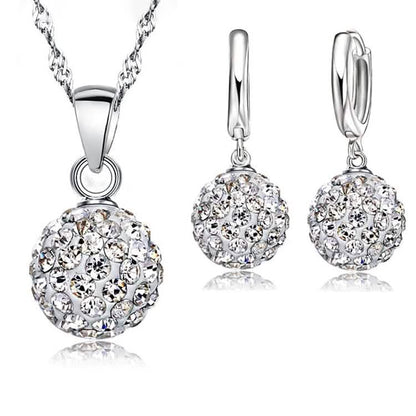 Crystalline Solid Silver Woman Jewelry Disco Ball Set DailySale
