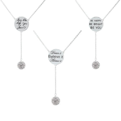 Cubic Zirconia Engraved Inspirational Necklaces DailySale
