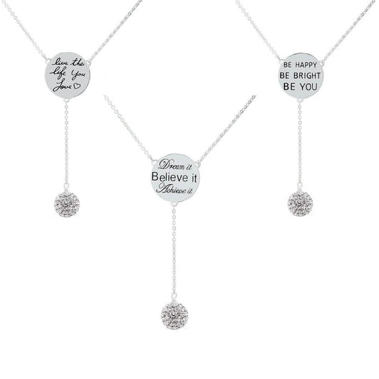 Cubic Zirconia Engraved Inspirational Necklaces DailySale