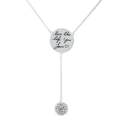 Cubic Zirconia Engraved Inspirational Necklaces DailySale