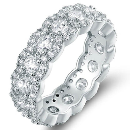 Cubic Zirconia Floral Eternity Band Ring - Assorted Sizes DailySale