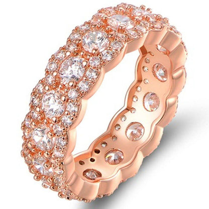 Cubic Zirconia Floral Eternity Band Ring - Assorted Sizes DailySale