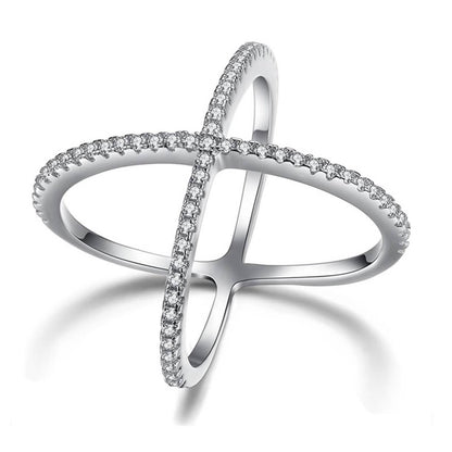 Cubic Zirconia Pave X Ring DailySale