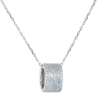 Cubic Zirconia Rondelle Pendant Necklace DailySale