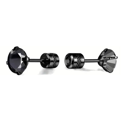 Cubic Zirconia Screw Back Stainless Steel Stud Earrings DailySale