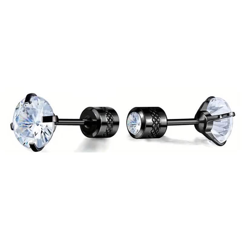 Cubic Zirconia Screw Back Stainless Steel Stud Earrings DailySale