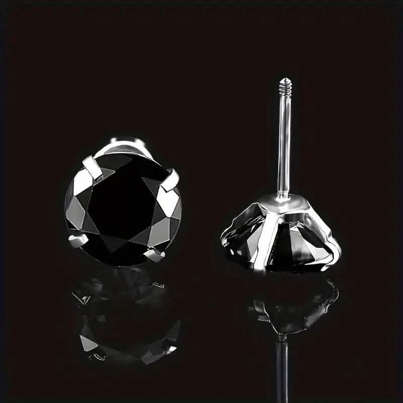 Cubic Zirconia Screw Back Stainless Steel Stud Earrings DailySale
