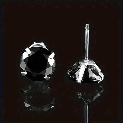 Cubic Zirconia Screw Back Stainless Steel Stud Earrings DailySale