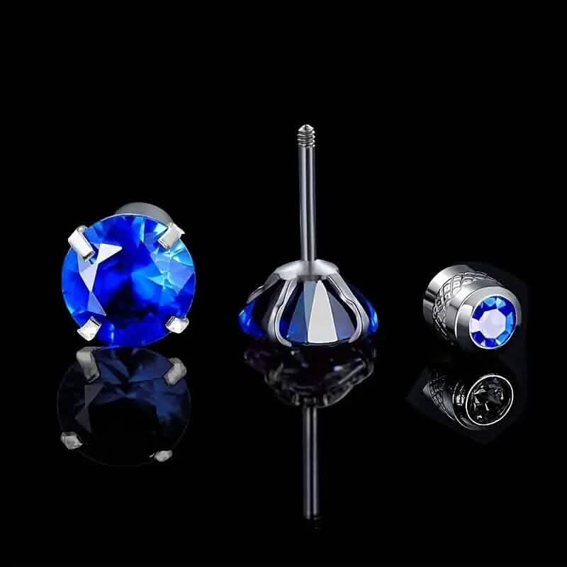 Cubic Zirconia Screw Back Stainless Steel Stud Earrings DailySale