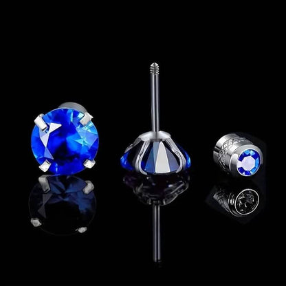 Cubic Zirconia Screw Back Stainless Steel Stud Earrings DailySale