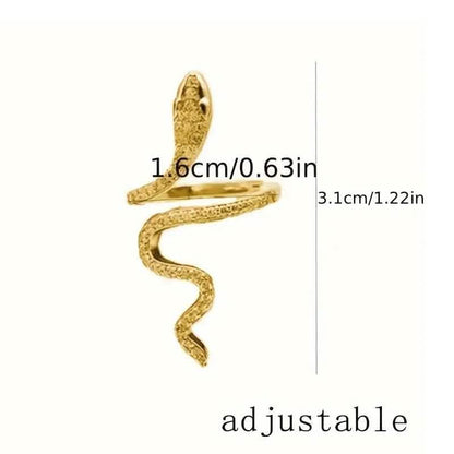 Cubic Zirconia Wrapped Small Snake Opening Adjustable Ring DailySale