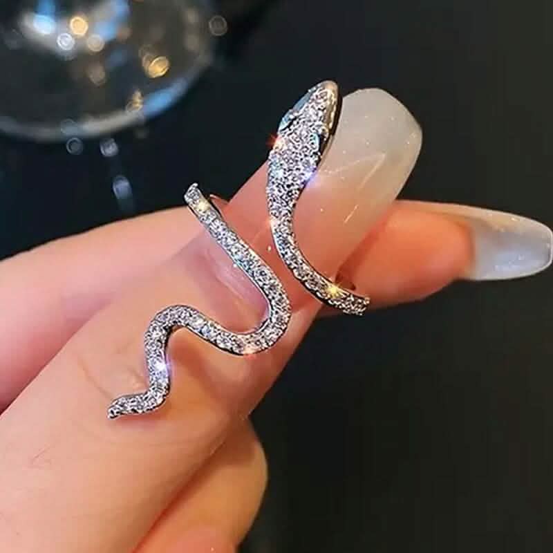Cubic Zirconia Wrapped Small Snake Opening Adjustable Ring DailySale
