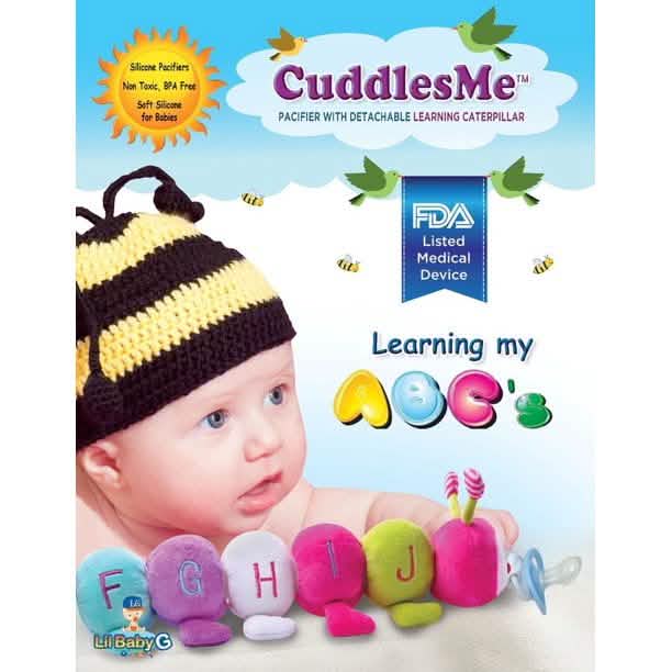 CuddlesMe Pacifier with Detachable Plush Learning Caterpillar ABC DailySale