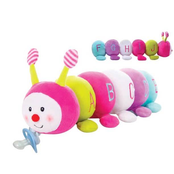CuddlesMe Pacifier with Detachable Plush Learning Caterpillar ABC DailySale