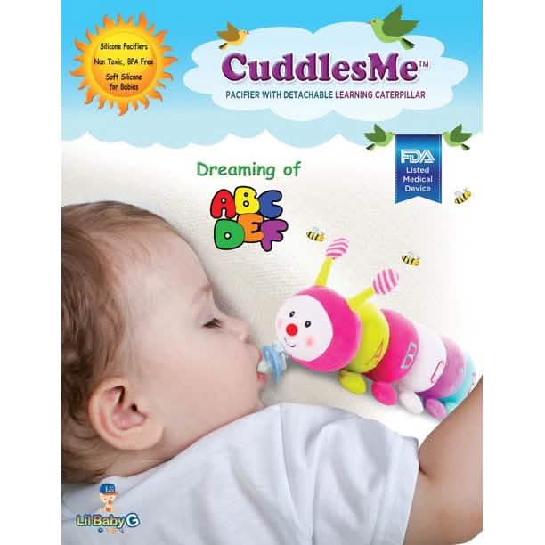CuddlesMe Pacifier with Detachable Plush Learning Caterpillar ABC DailySale