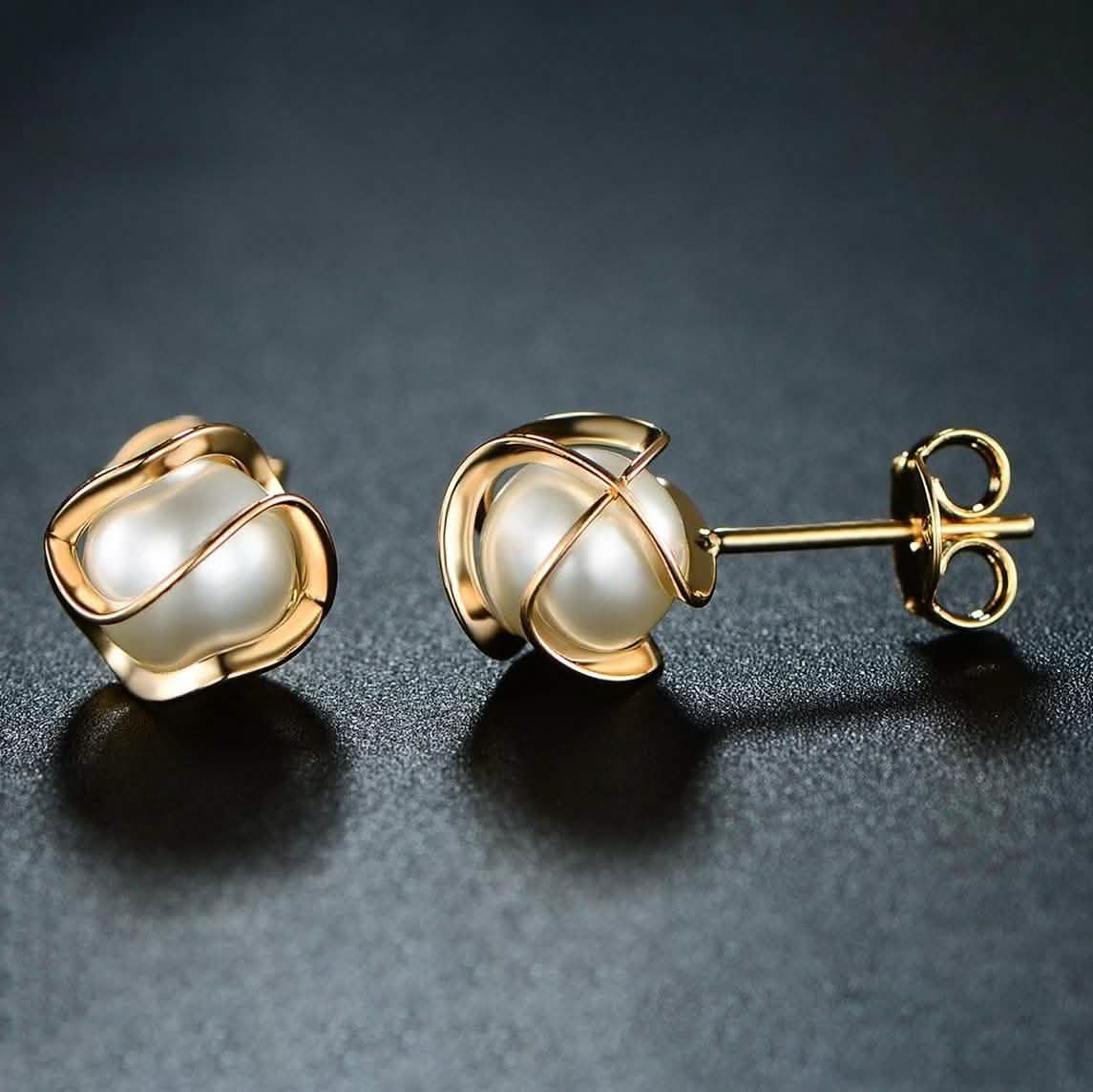 Cultured Freshwater Pearl Cage Earrings DailySale