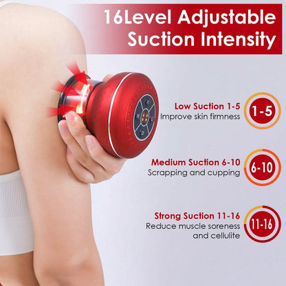 Cuppin Therapy Massager with Red Light Heat Therapy 16 Level Temperature DailySale