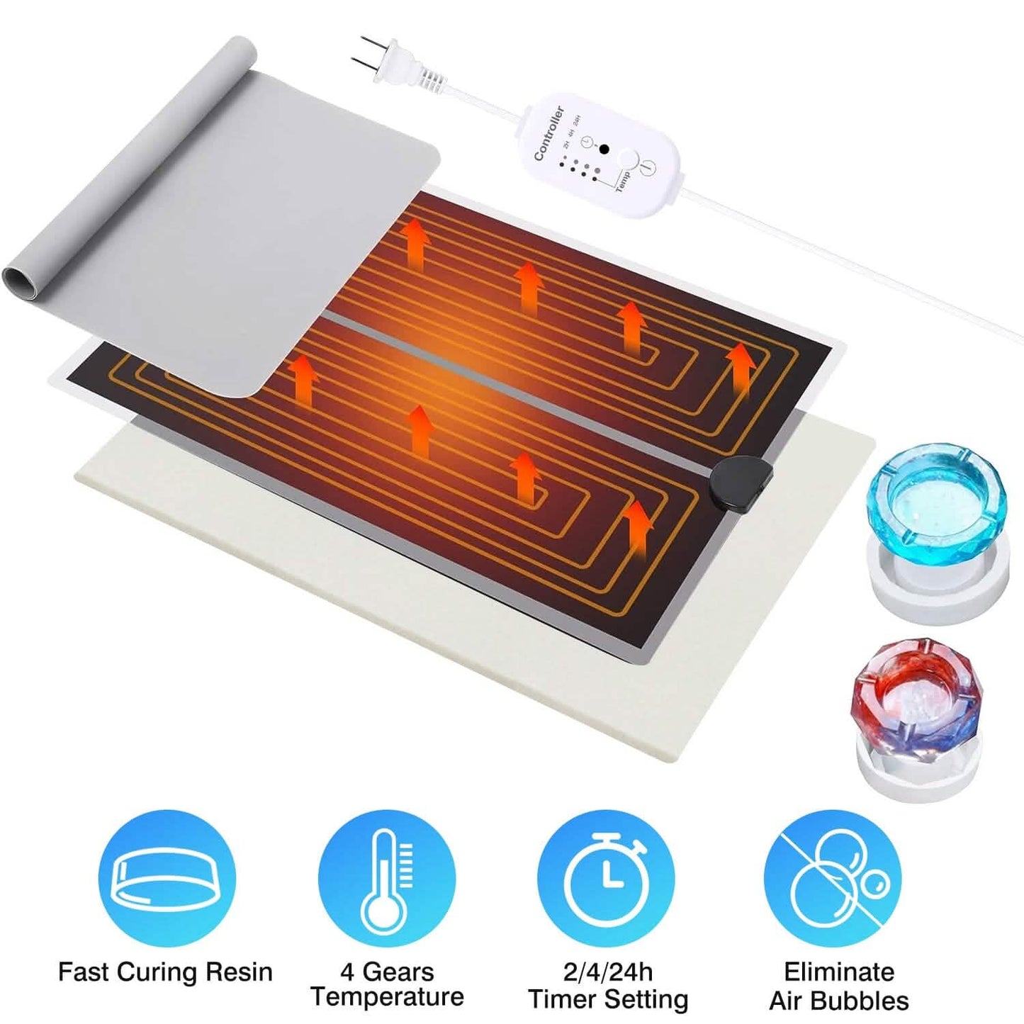Curing  Machine Silicone Resin Heating Mat with Smart Timer DailySale