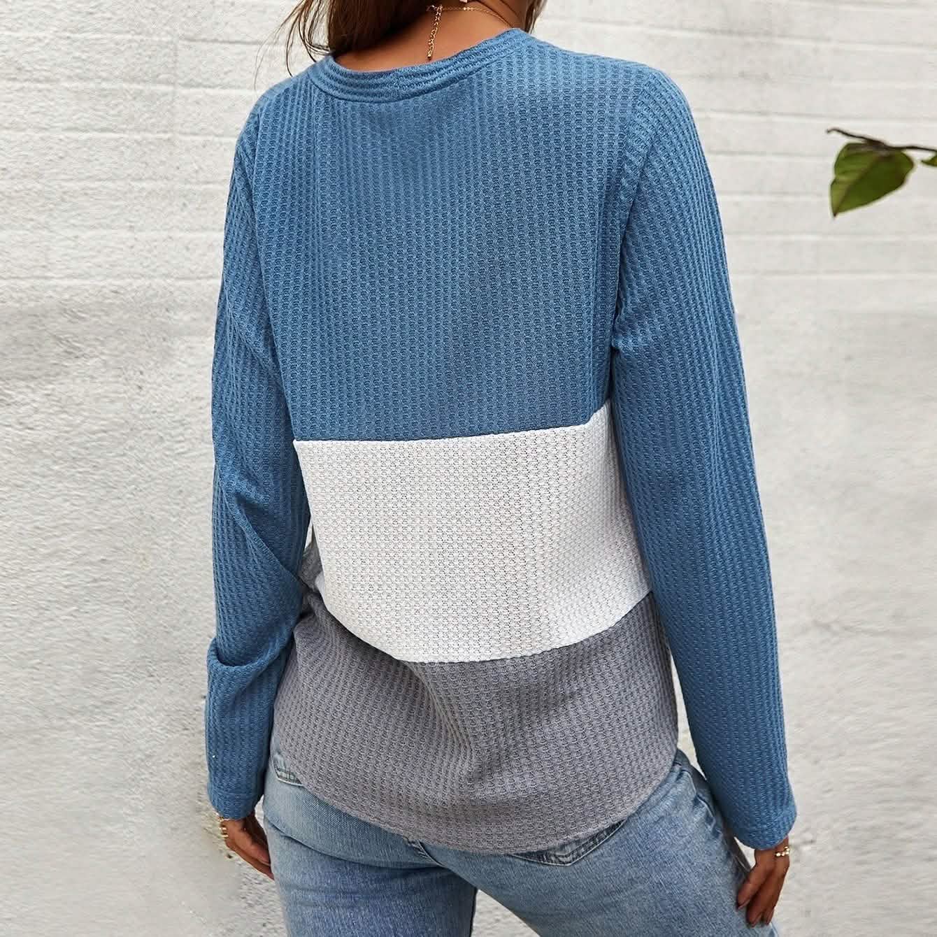 Cut And Sew Panel Knot Hem Waffle Knit Tee DailySale