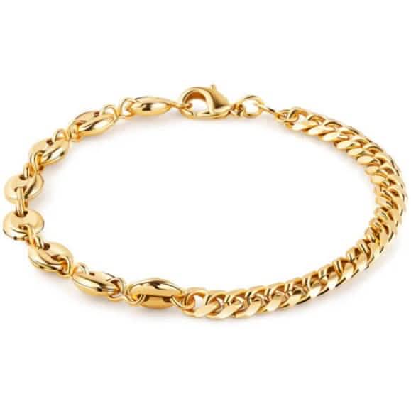 Cute 18K Gold Mariner and Cuban Link Anklet DailySale