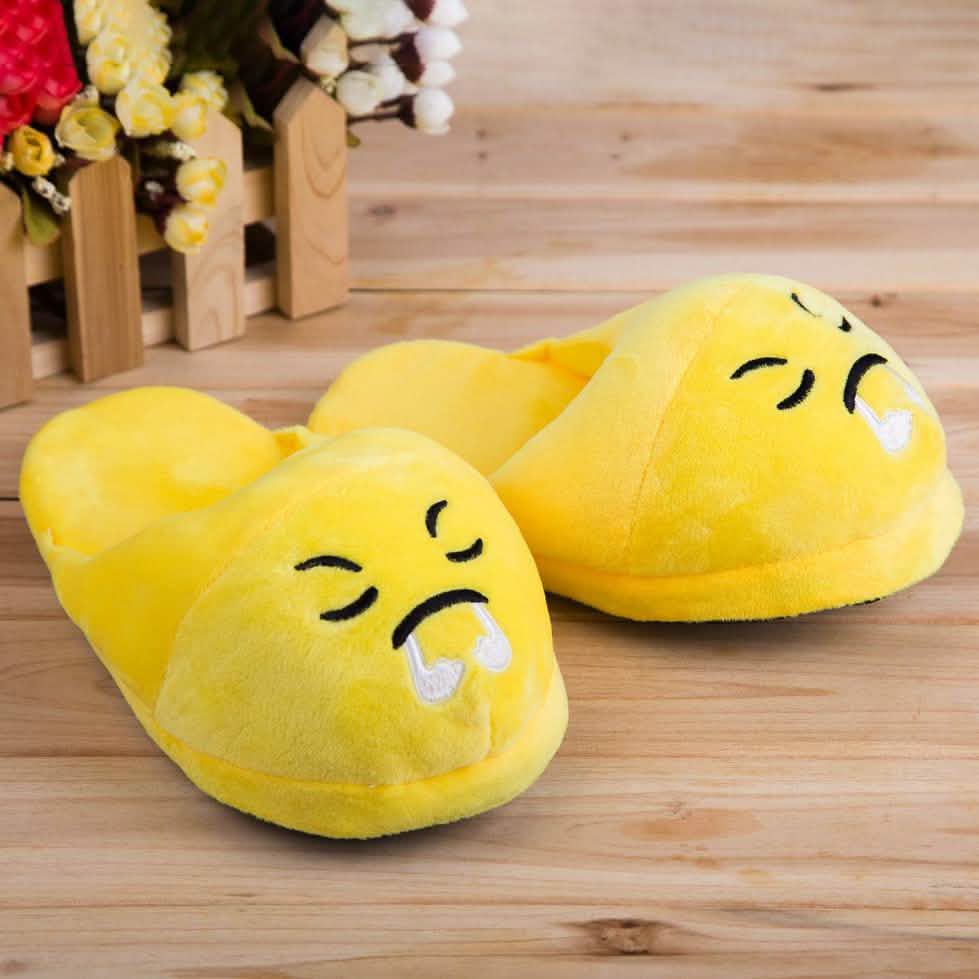 Cute And Fun Plush Emoji Slippers DailySale