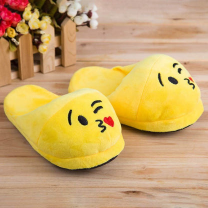 Cute And Fun Plush Emoji Slippers DailySale