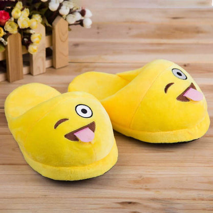 Cute And Fun Plush Emoji Slippers DailySale