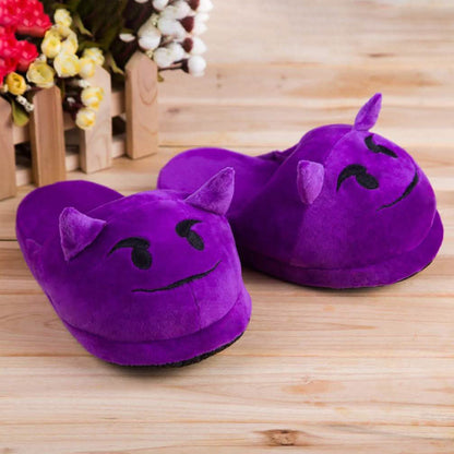 Cute And Fun Plush Emoji Slippers DailySale
