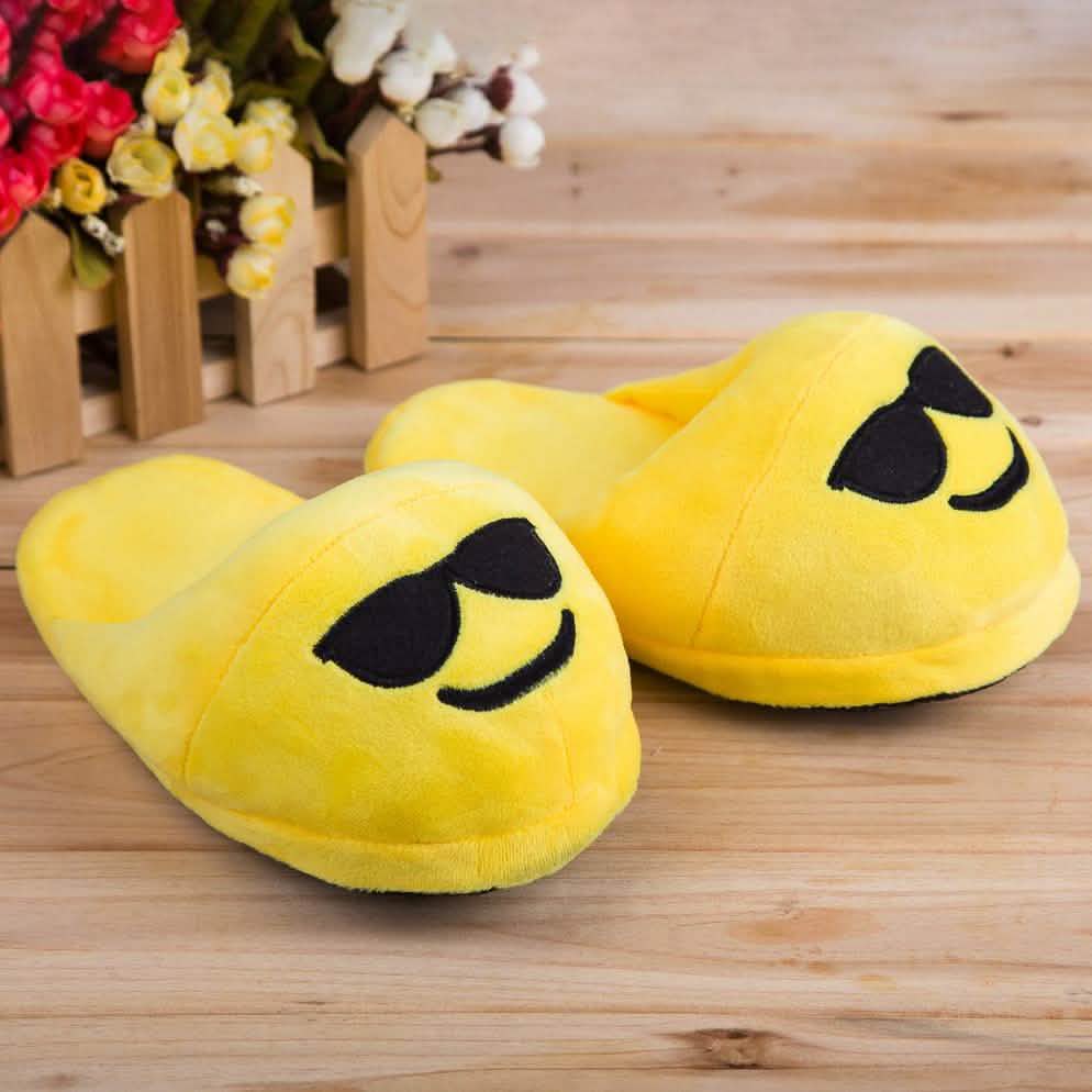 Cute And Fun Plush Emoji Slippers DailySale