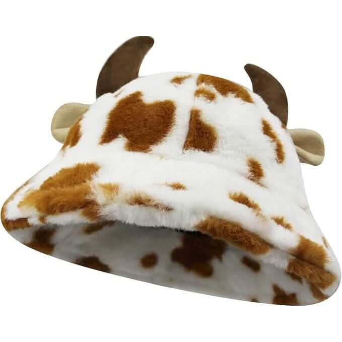 Cute Cow Print Fuzzy Bucket Hat DailySale