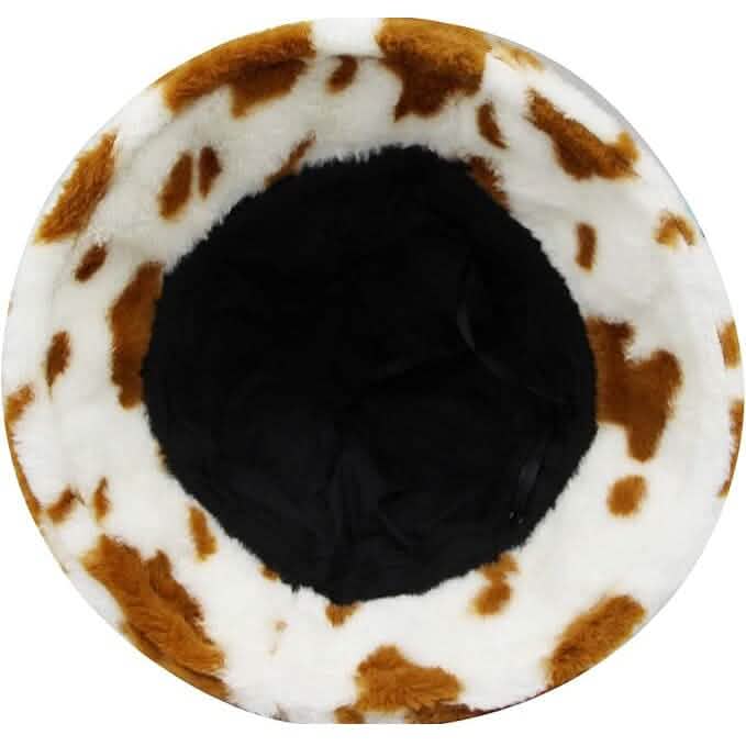 Cute Cow Print Fuzzy Bucket Hat DailySale