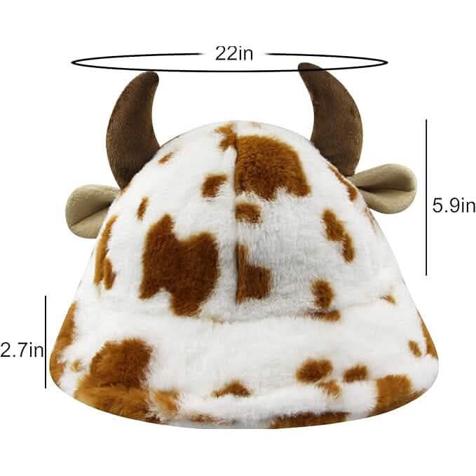 Cute Cow Print Fuzzy Bucket Hat DailySale