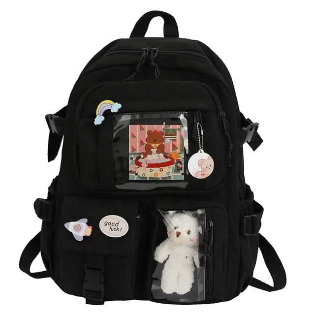 Cute Waterproof Multi-Pocket Women Backpacks with Bear Doll DailySale