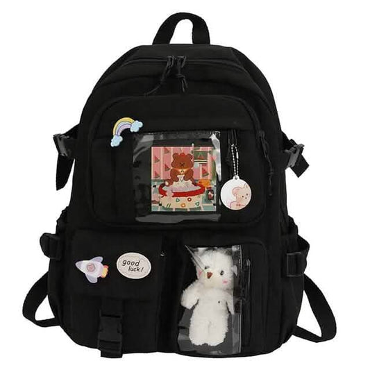 Cute Waterproof Multi-Pocket Women Backpacks with Bear Doll DailySale